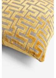 Fretwork Velvet Cushion Small Square