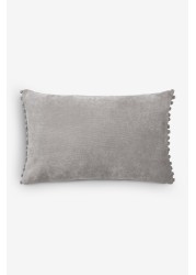 Soft Velour Pom Edge Cushion