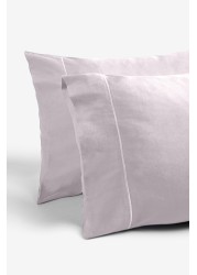 Collection Luxe 300 Thread Count 100% Cotton Sateen Duvet Cover And Pillowcase Set Satin Stitch