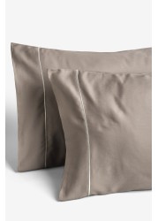 Collection Luxe 300 Thread Count 100% Cotton Sateen Duvet Cover And Pillowcase Set Satin Stitch