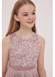 Maya Girl Sleeveless Sequin Tulle Dress