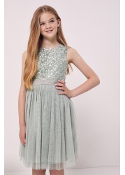 Maya Girl Sleeveless Sequin Tulle Dress