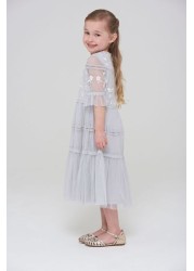 Amelia Rose Grey Embroidered Dress