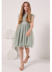 Maya Girl Embellished Waist Tulle Dress