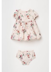 Lipsy Baby Puff Sleeve Dress With Matching Knicker