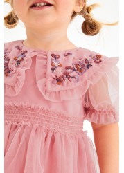 Embellished Mesh Collar Dress (3mths-8yrs)