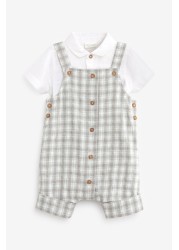 Baby Checked Dungaree and Bodysuit Set (0mths-2yrs)