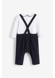 Baby Smart Cord Dungarees And Jersey Bodysuit Set (0mths-3yrs)