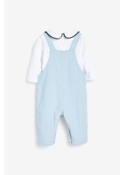 Baby Smart Cord Dungarees And Jersey Bodysuit Set (0mths-3yrs)