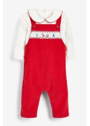 Baby Smart Cord Dungarees And Jersey Bodysuit Set (0mths-3yrs)