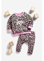 Hype. Baby Animal Print Sweatshirt And Joggers Set