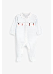 3 Pack Embroidered Baby Sleepsuits (0-2yrs)