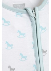 The Little Tailor Blue Zip Front Onsie Sleepsuit