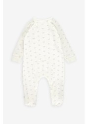 The Little Tailor Cream Jersey Print Rocking Horse Sleepsuit