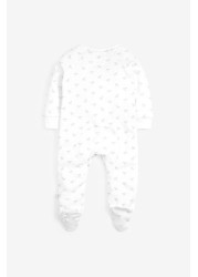 The Little Tailor White Jersey Print Rocking Horse Sleepsuit