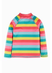 Frugi Blue Rainbow Stripe Mermaid UPF 50+ Sun Safe Rash Vest