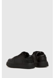 Schuh Black Mighty Lace Up Trainers