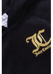 Juicy Couture Black Juicy Velour Raglan Hoodie