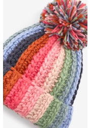 Stripe Pom Pom Beanie Hat (3mths-6yrs)