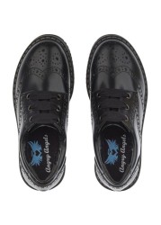 Start-Rite Impulsive Black Leather Brogue School Shoes G Fit