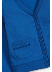 Frill Pocket Jersey School Cardigan (3-16yrs)