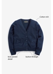 Bow Pocket School Cardigan (3-16yrs)