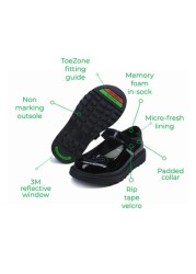 ToeZone Black Patent Single Strap Novelty Mouse School Shoes