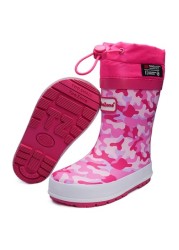 ToeZone Pink Tie Top Camo Wellies