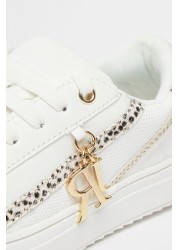 River Island White Og Stripe Monogram Plim Shoes