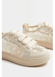 River Island White Og Ks Lace Plim Shoes