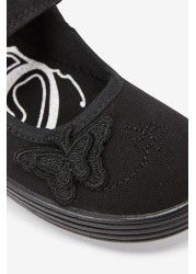 Butterfly Embroidered Plimsolls