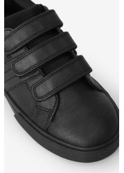 School Leather Triple Strap Shoes Standard Fit (F)