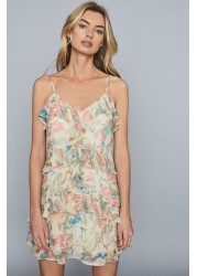 Reiss Ida Floral Print Chiffon Mini Dress