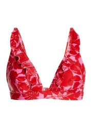 Quiz Tropical Print Frill Bikini Top