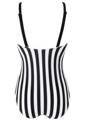 Pour Moi Stripe Panelled Control Swimsuit