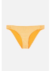 Accessorize Orange Gingham Ruched Bikini Briefs