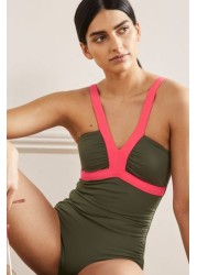 Boden Green Corsica V-neck Swimsuit