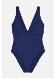 Accessorize Blue Trim Lexi Shaping Swimsuit