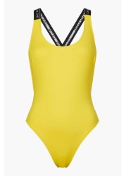 Calvin Klein Yellow Scoop Back One Piece Swimsuit