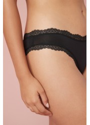 Modal And Lace Knickers 3 Pack Brazilian