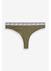 Cotton Rich Logo Knickers 4 Pack Thong