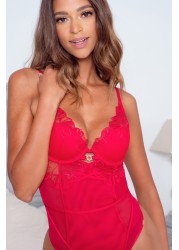 Lipsy Embroidered Push-Up Plunge Body