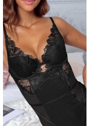 Lipsy Embroidered Push-Up Plunge Body