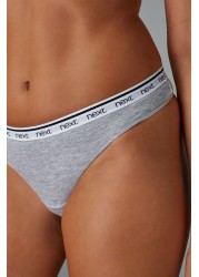 Cotton Rich Logo Knickers 4 Pack Thong