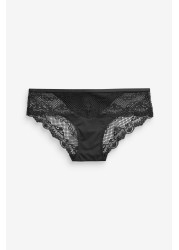 Microfibre And Lace Knickers Brazilian