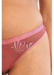 Embroidery Knickers 2 Pack Thong