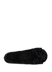 Totes Isotoner Ladies Big Bow Ballerina Slippers