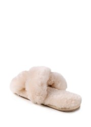 Just Sheepskin Daisy Cross Over Open Toe Slider Slipper