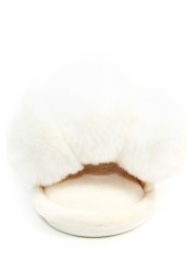 Lunar White Pom Pom Mule Slippers