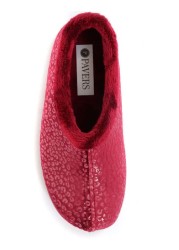 Pavers Ladies Red Leopard Print Slippers